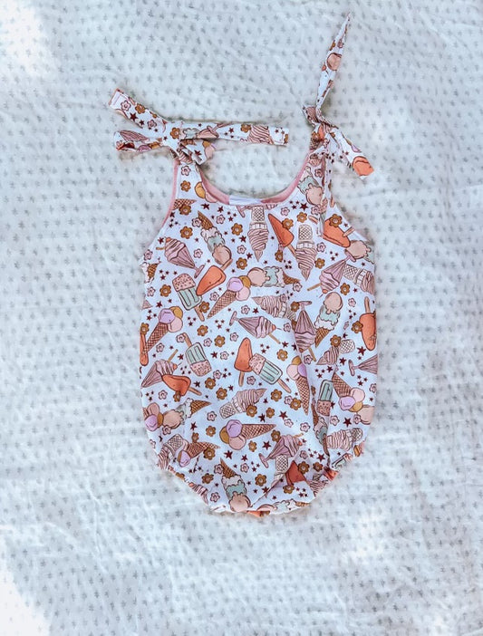 9-12m ice cream basic azalea romper