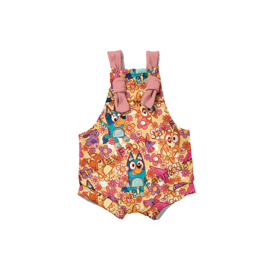 Orange flower  Overalls ( pant length option in listing)