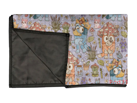 Mushroom dogs  playmat, swaddle, and blanket