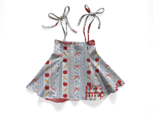 Apple stripe tie skirt