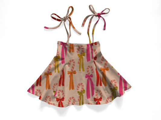 Candy cane tie skirt
