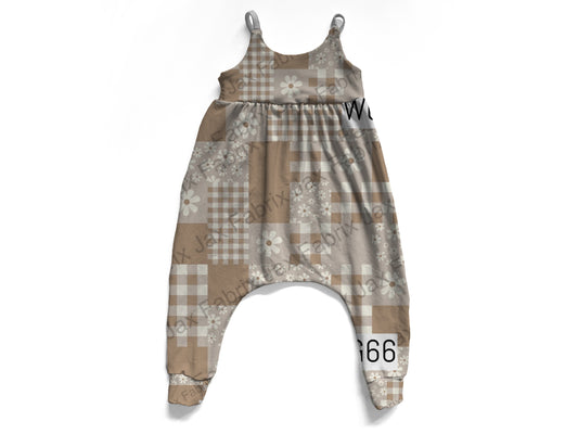 Beige patchwork og romper