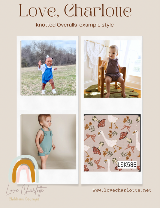 Mushroom goose  Overalls ( pant length option in listing)