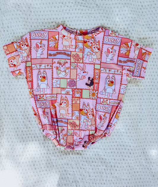 Sister patchwork t shirt romper (more than one size available)