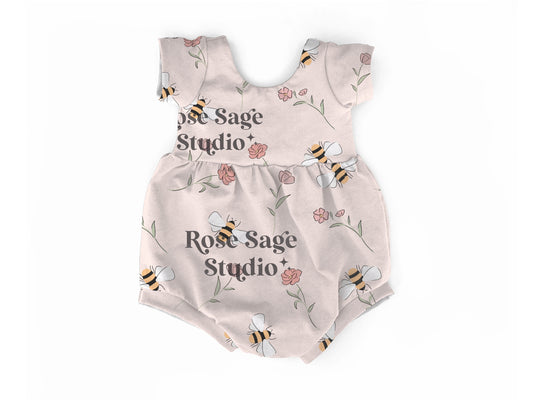 Little bees bubble romper
