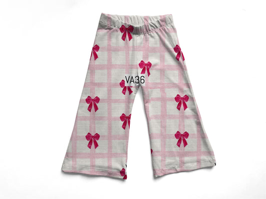 Pink bow  Wide leg pants