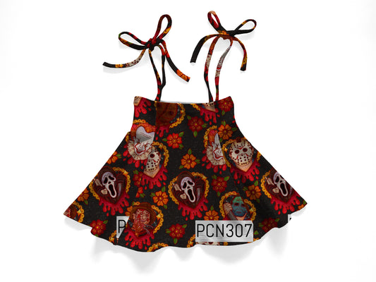 Spooky  tattoos tie skirt