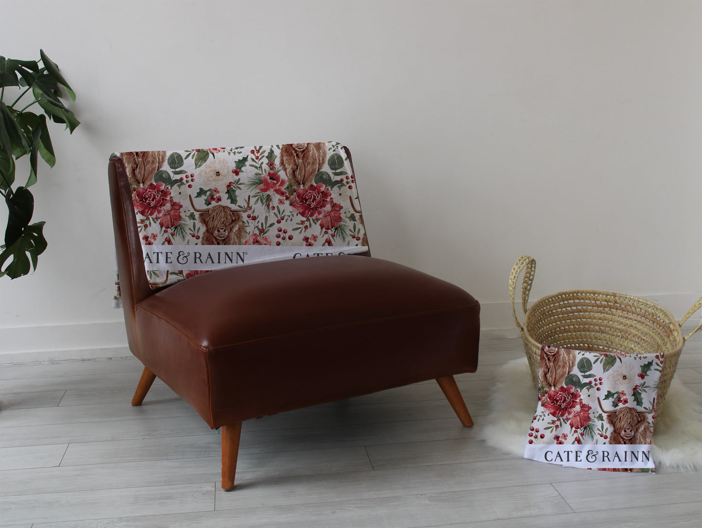 Christmas cow playmat, swaddle, and blanket