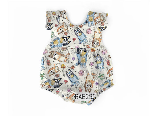 Sketch dog bubble romper