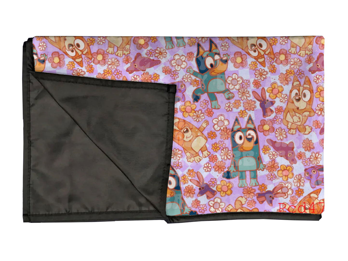 Purple sisters playmat, swaddle, and blanket