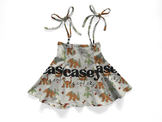 Dino  tie skirt