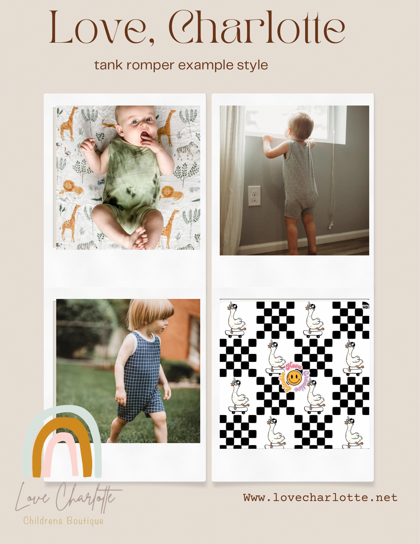 Check goose Tank romper