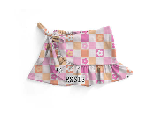 Summer check  ginger Skort