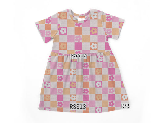 Summer check Bell dress