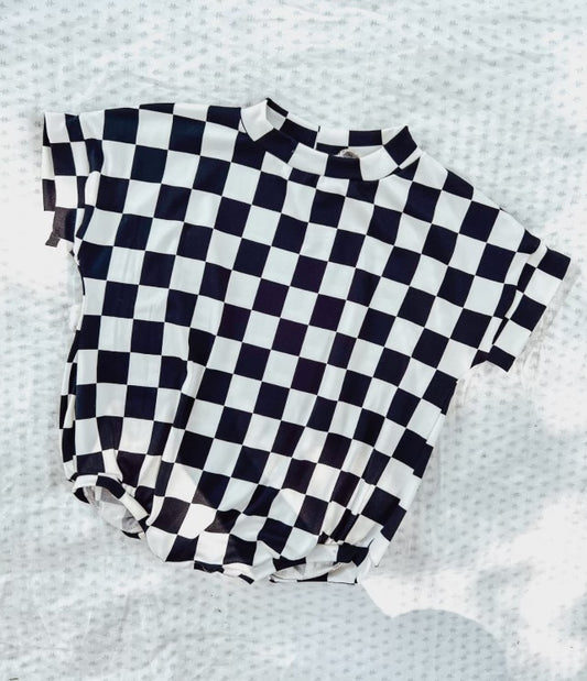 Check t shirt romper ( more than one size available)