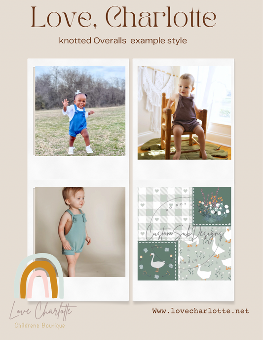 Patchwork goose  Overalls ( pant length option in listing)