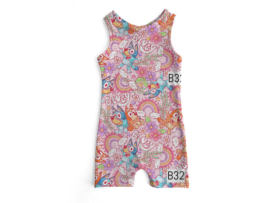 Pink rainbow Ollie romper