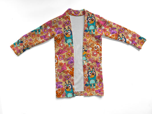 Orange flower cardigan