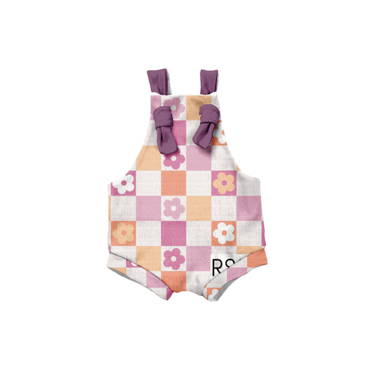 Summer check Overalls ( pant length option in listing)