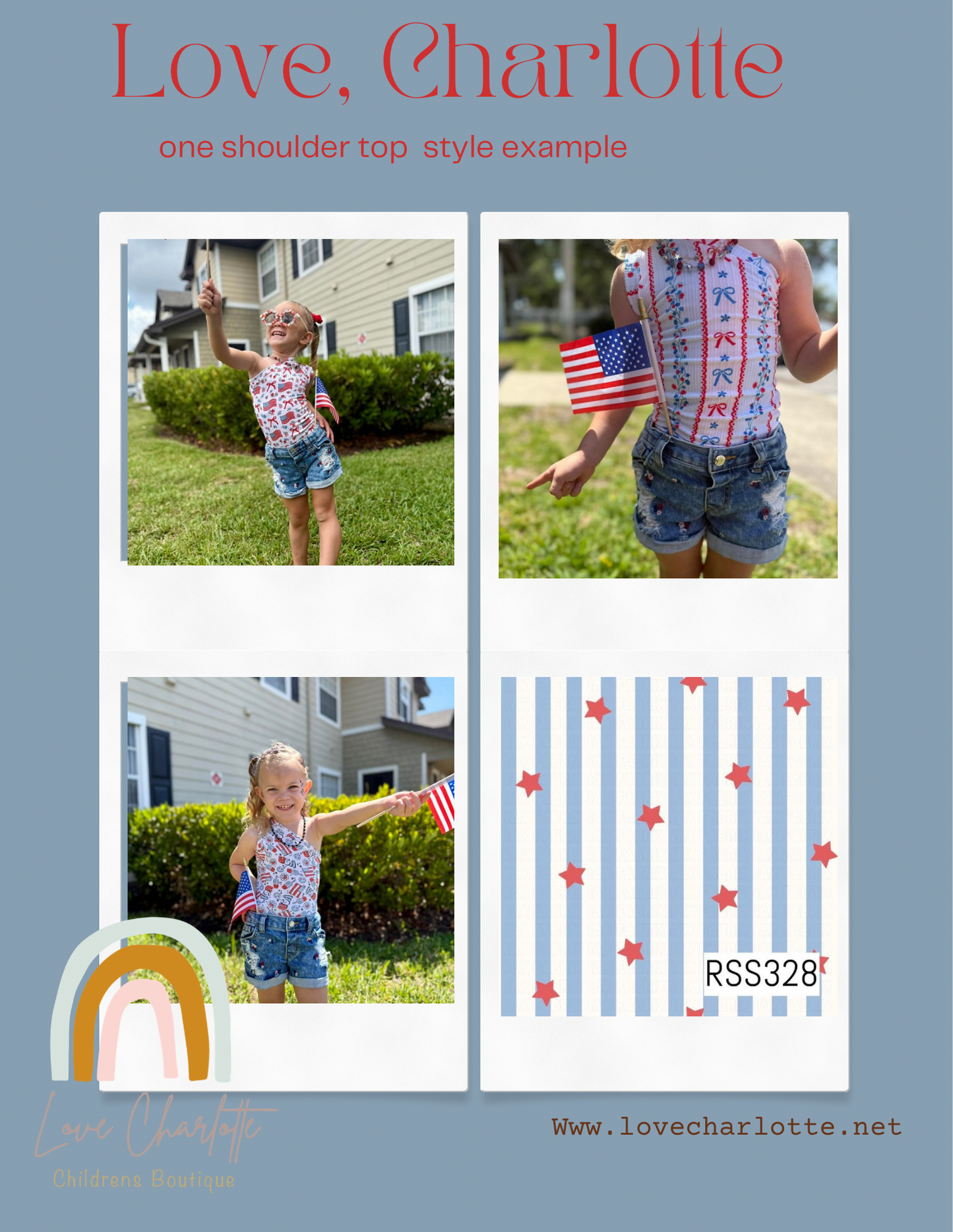 Star-spangled stripes One shoulder top