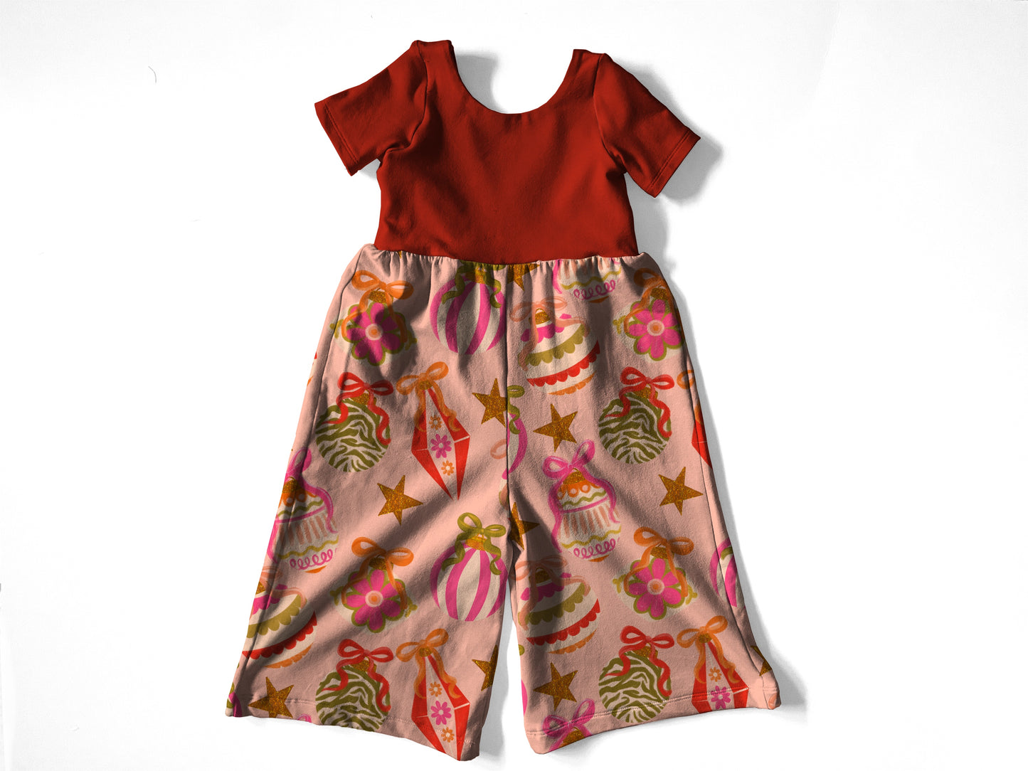 Pink ornaments Autumn romper