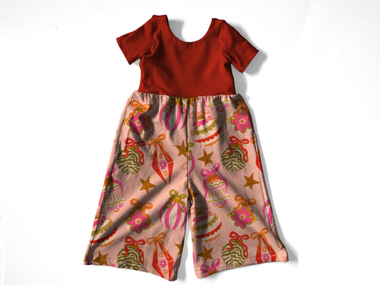 Pink ornaments Autumn romper