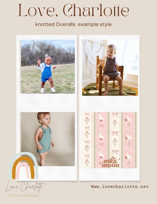 goose stripe Overalls ( pant length option in listing)