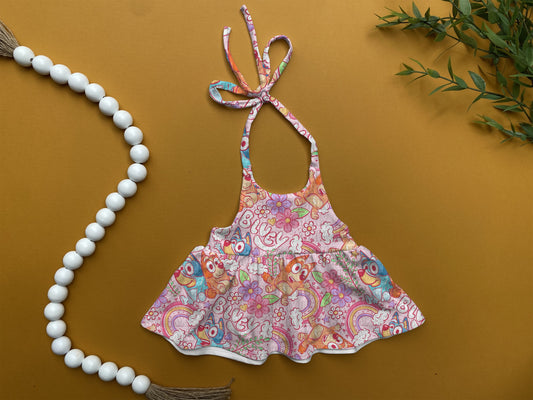 Pink rainbow Clementine top