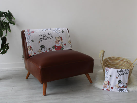 Snow man Playmat, swaddle, and blanket