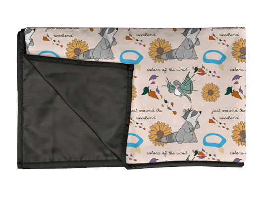 River bend playmat, swaddle, and blanket