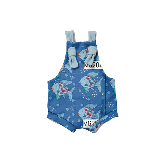Rainbow fish Overalls ( pant length option in listing)