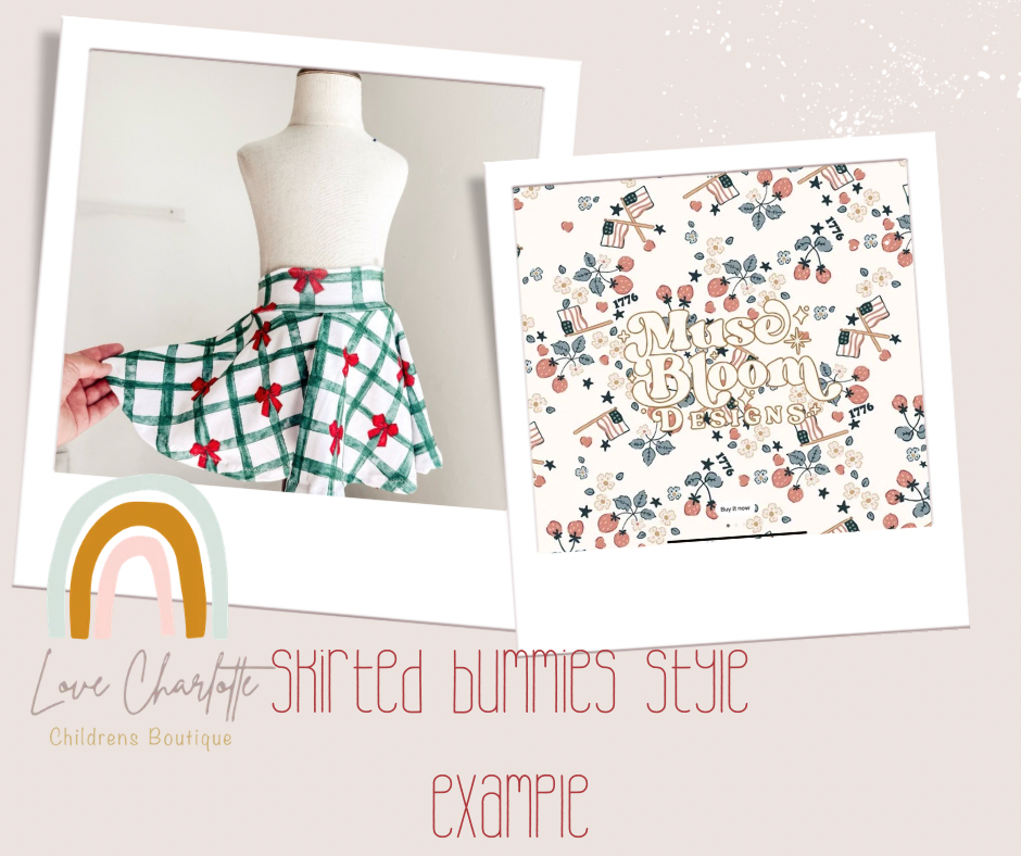 Red white and flowers Skirted bummie