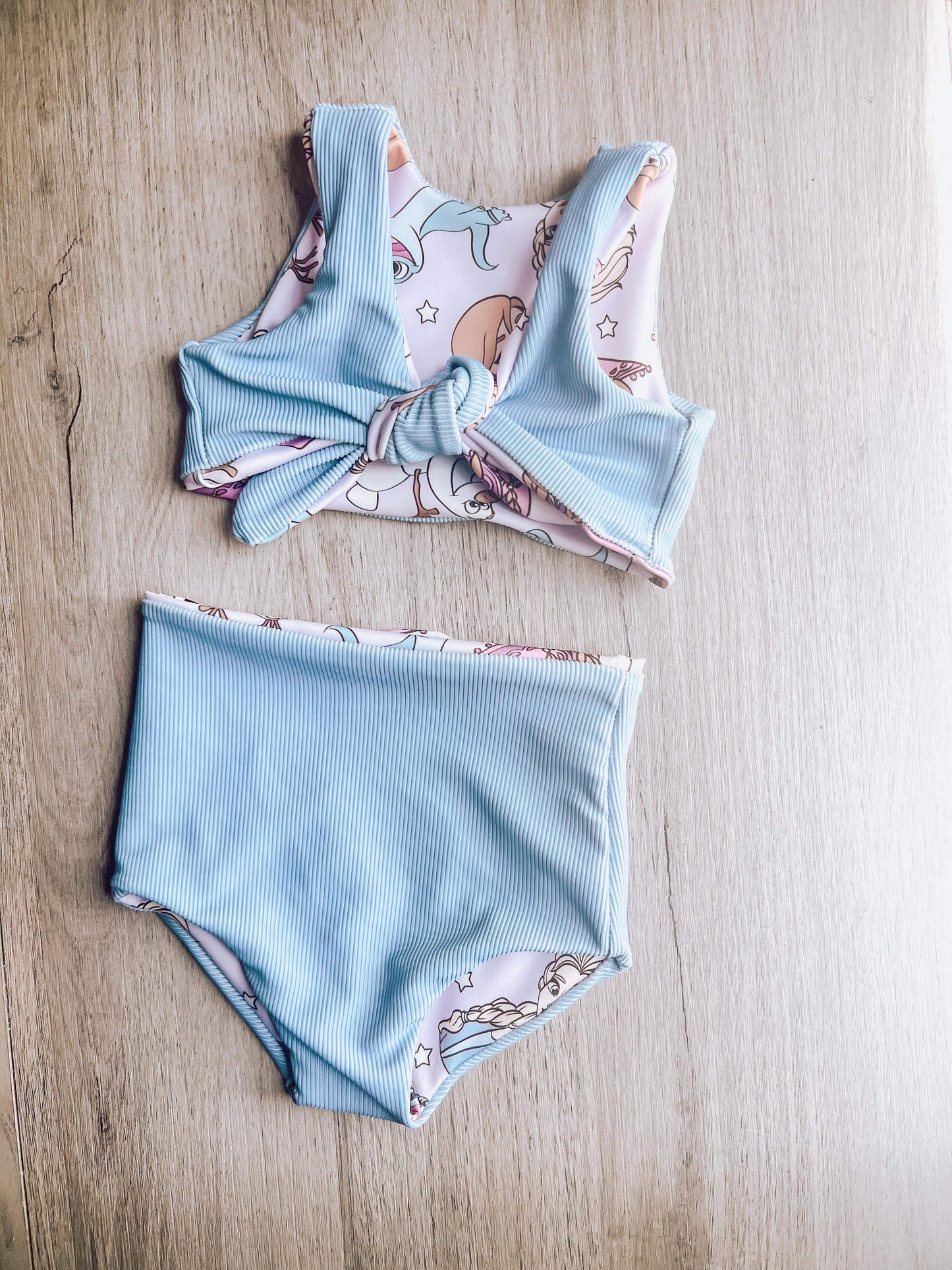 Reversable bathing suit with solid color match pt2