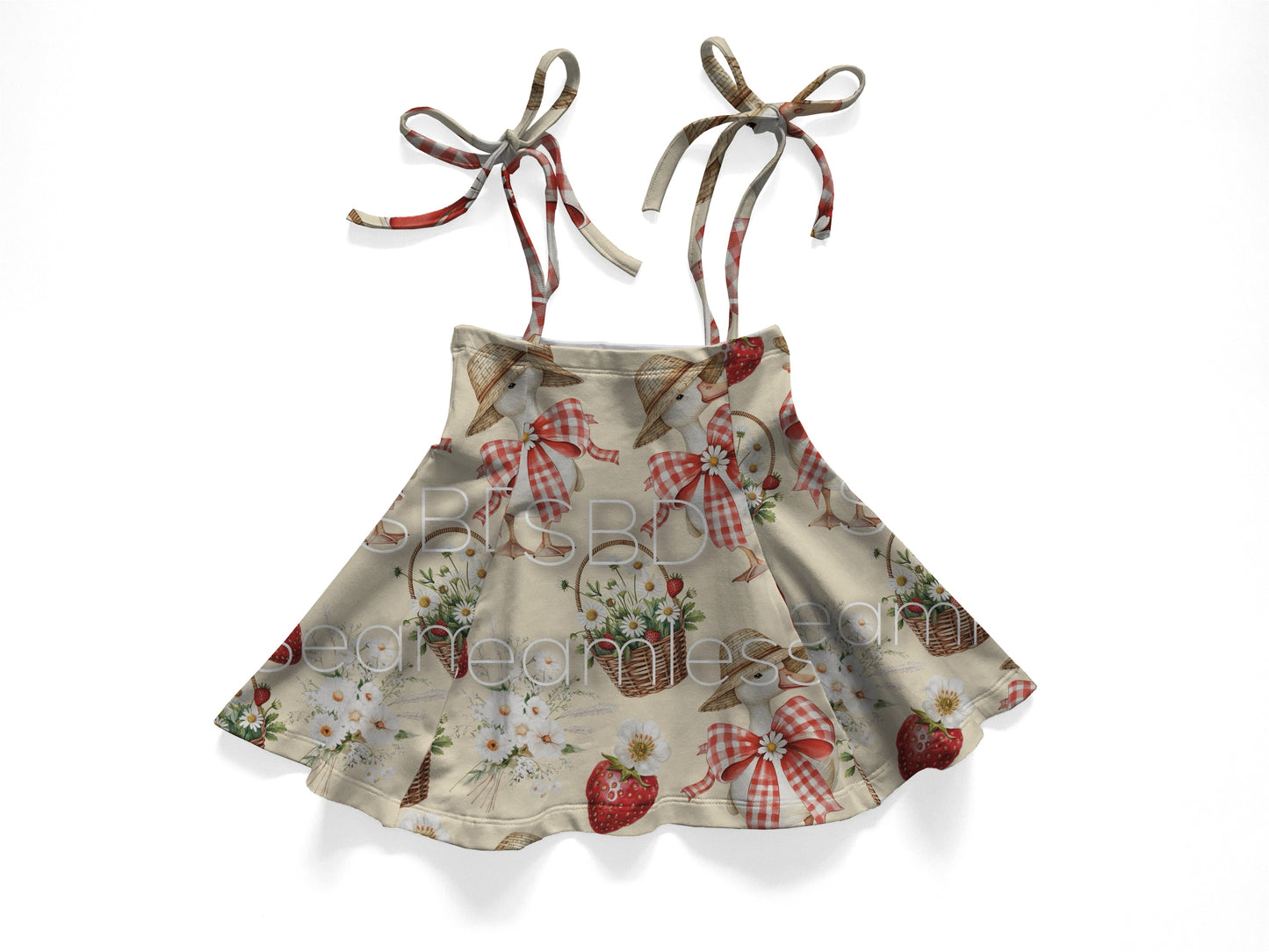 Strawberry goose  tie skirt