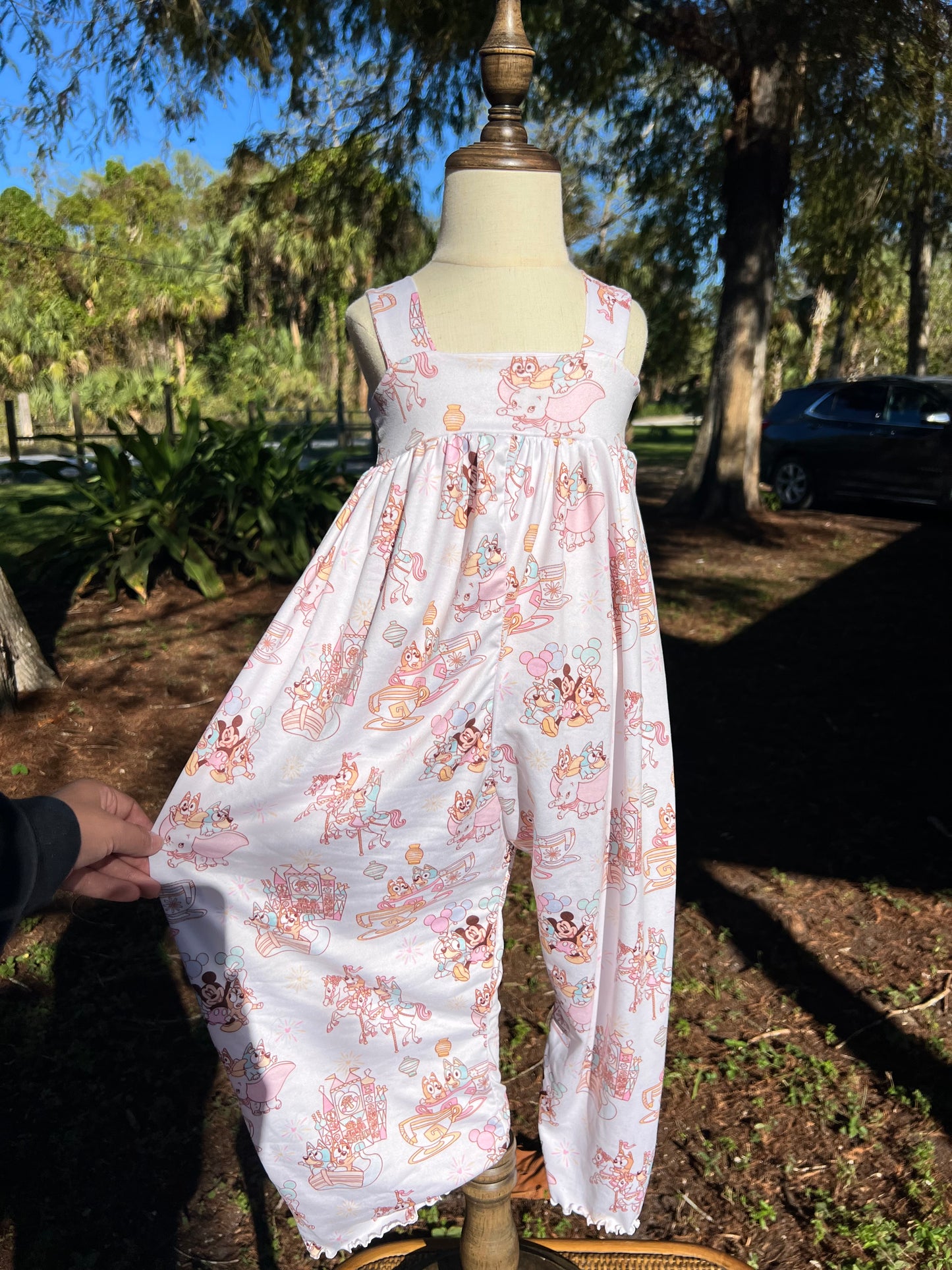 Ivy 3t pant romper w/ lettuce hem