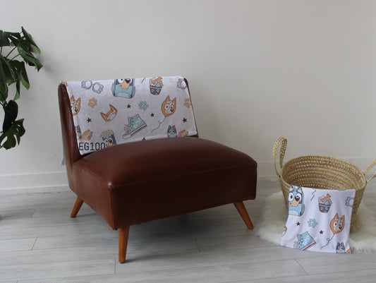 Sisters playmat, swaddle, and blanket