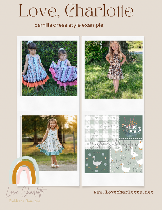 Patchwork goose Camilla dress or peplum