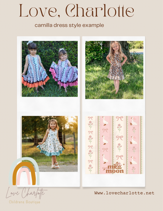 goose stripe Camilla dress or peplum