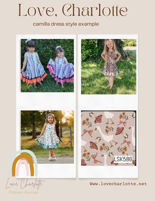 Mushroom goose Camilla dress or peplum