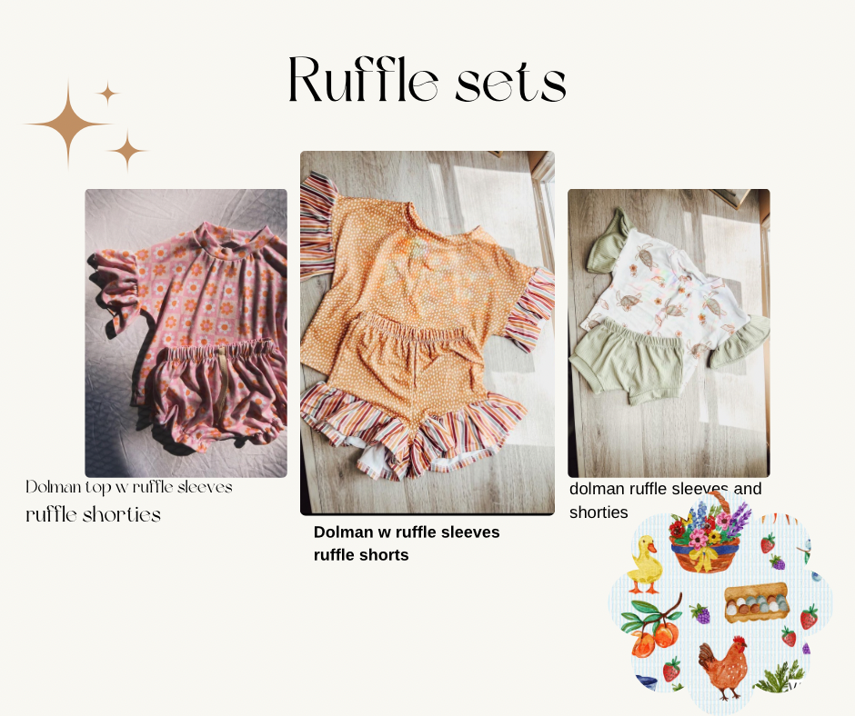 Egg stand ruffle set (style options in listing )
