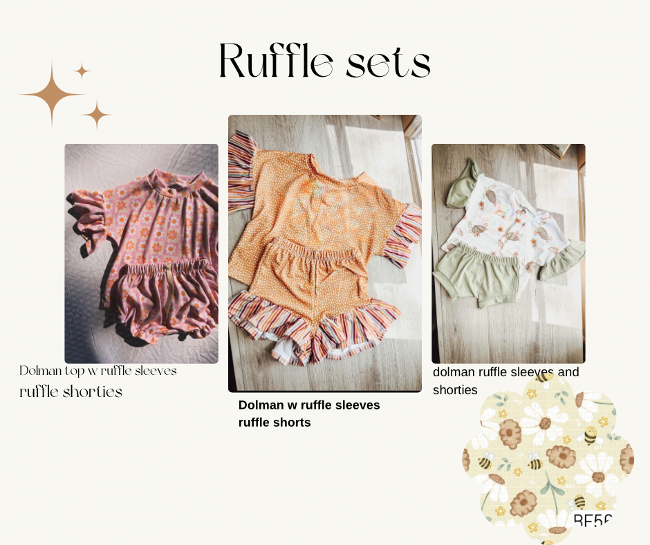 Honey  stand ruffle set (style options in listing )