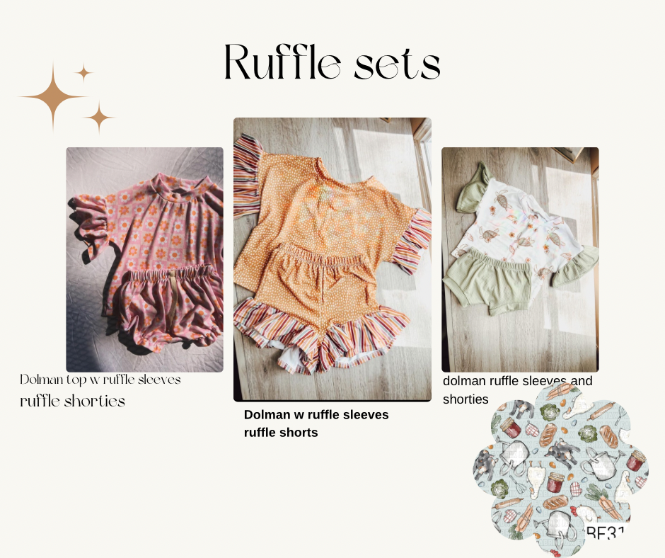Farm stand ruffle set (style options in listing )