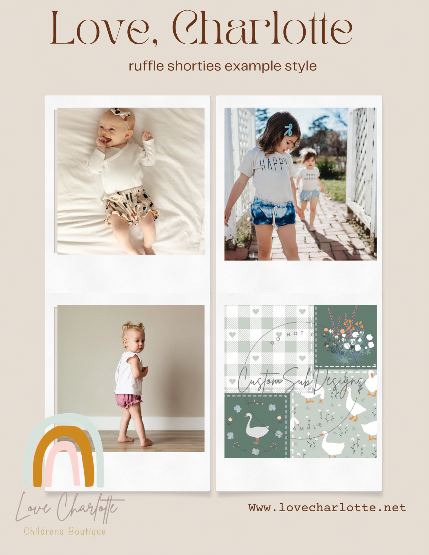 Patchwork  goose Ruffle shorties