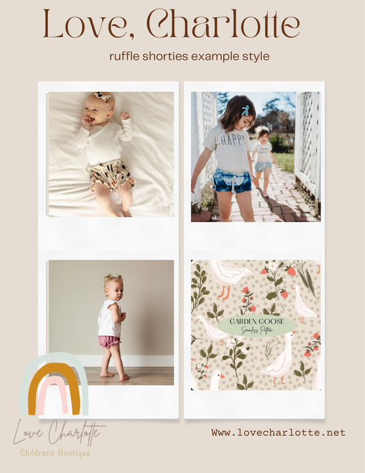 Neutral  goose Ruffle shorties