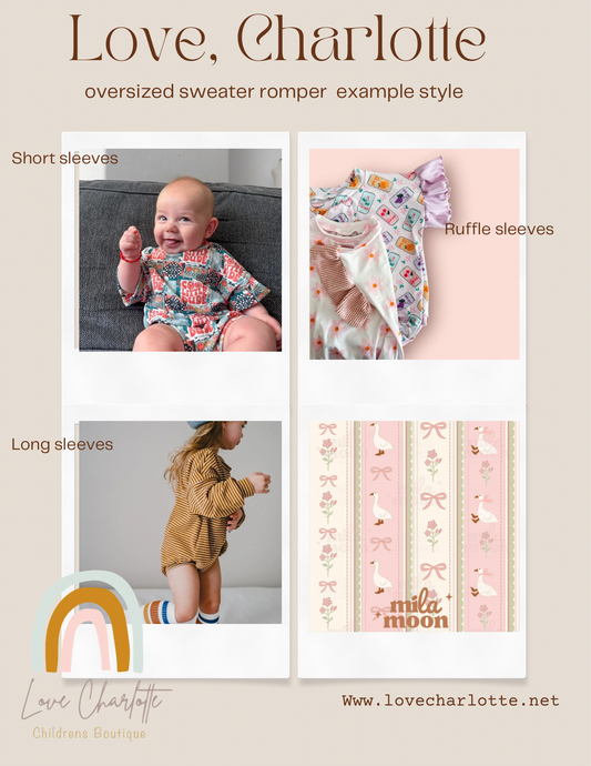 goose stripe oversized romper