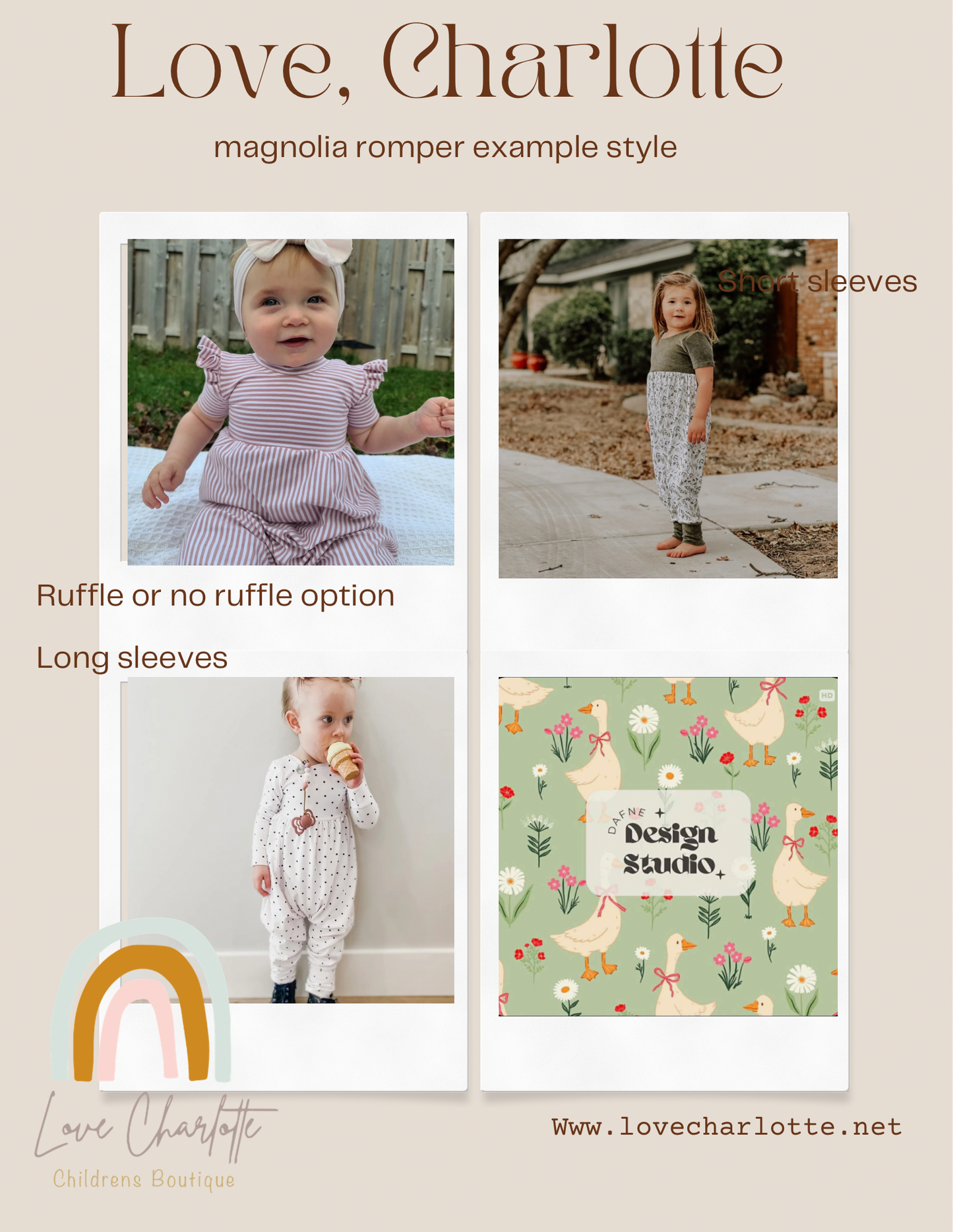 Green goose magnolia romper