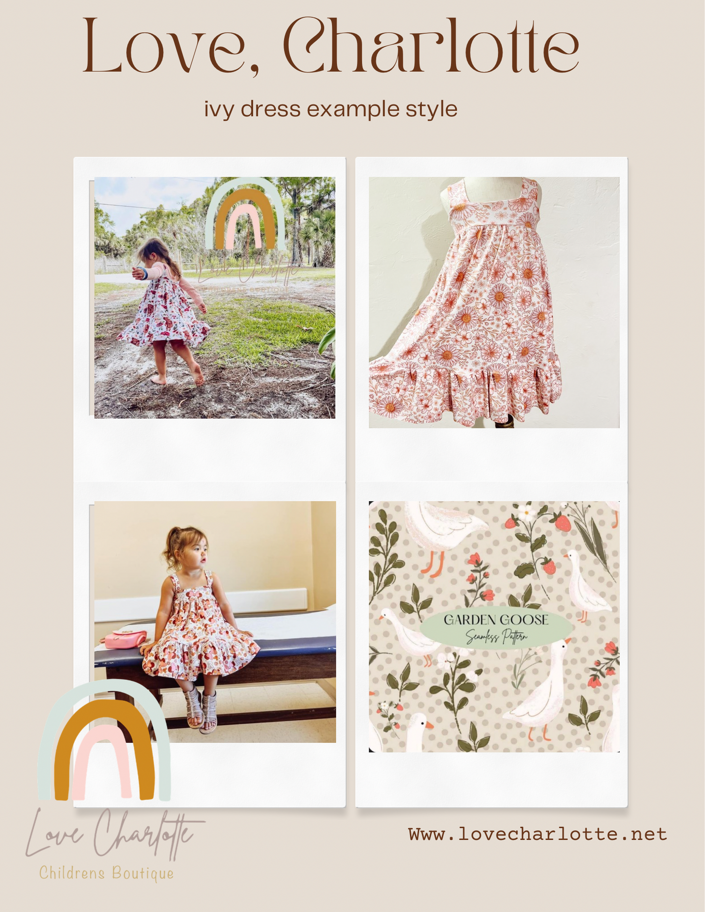 Natural goose ivy dress