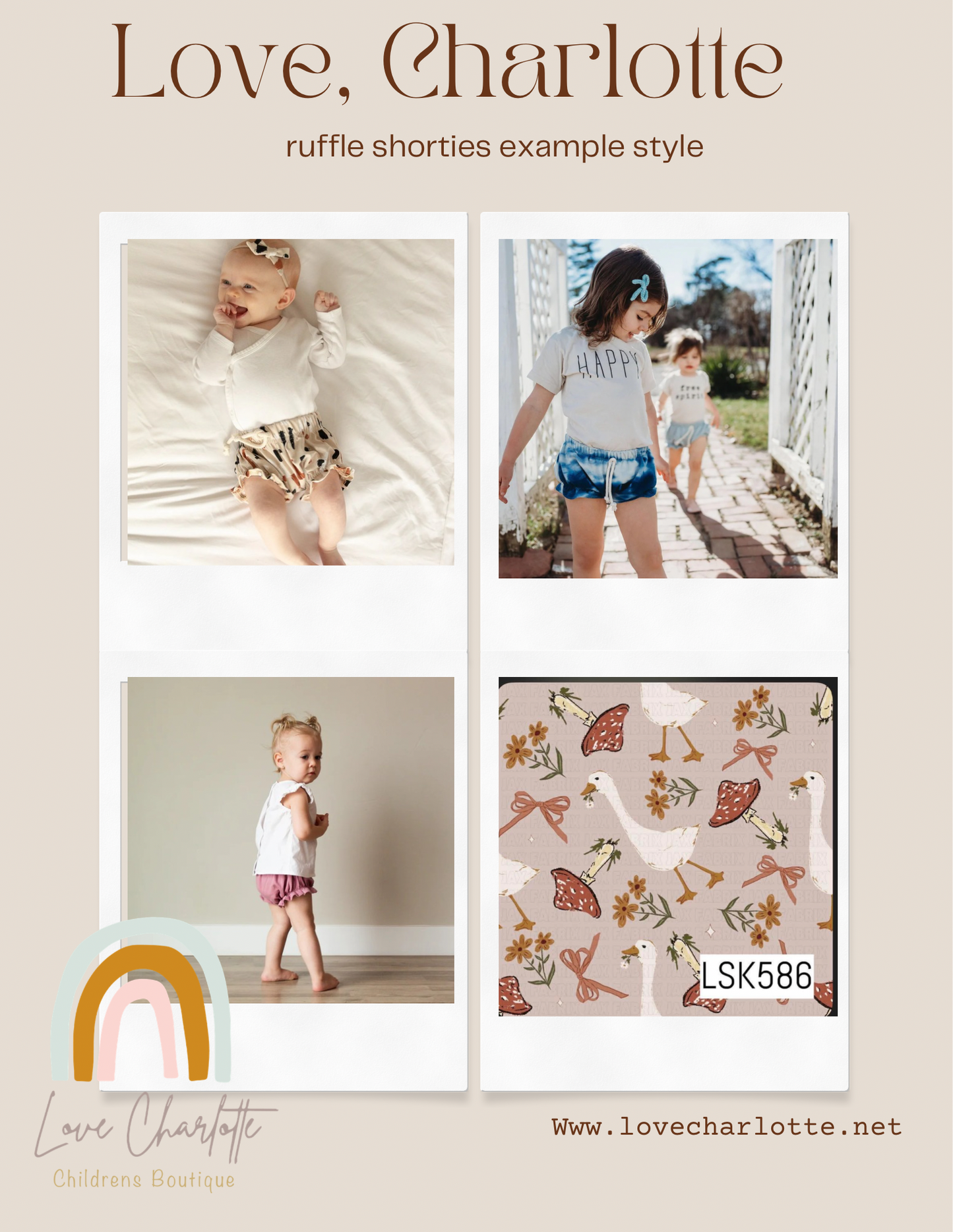 Neutral goose boots Ruffle shorties