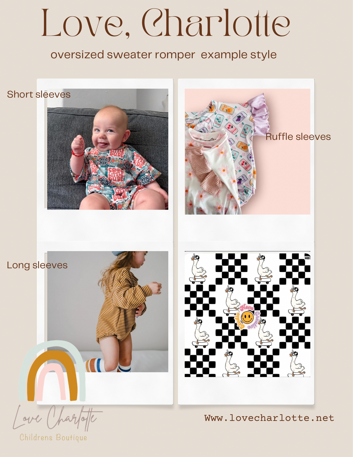 goose check oversized romper