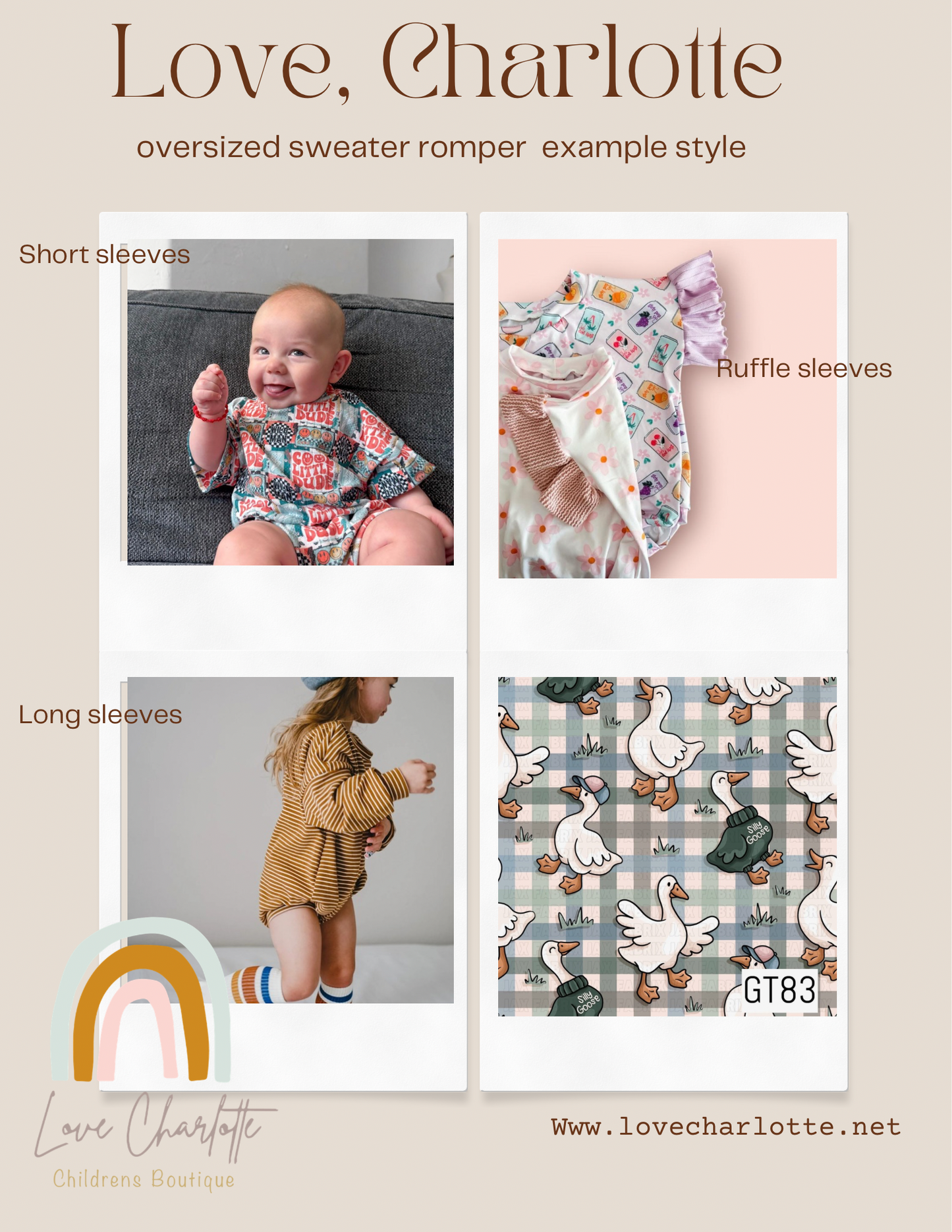 Plaid goose oversized romper